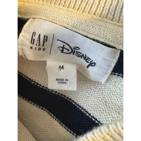Gap Kids Disney Mickey Mouse Flippy Sequin Sweater Heart Stripes Medium GapKids - Picture 5 of 9